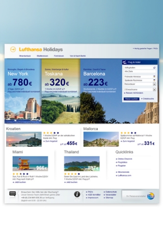 fluglinien-247.de - Infos & Tipps rund um Fluglinien & Fluggesellschaften | people interactive konzipiert und gestaltet das neue Privatreiseportal Lufthansa Holidays.