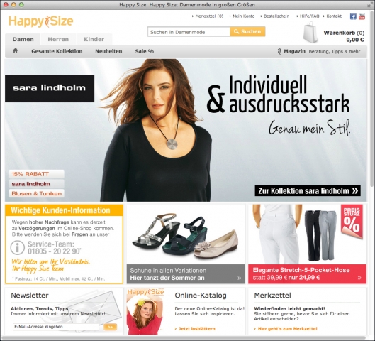 News - Central: Das Modeversandhaus Happy Size optimiert seine E-Commerce-Plattform mit Hilfe der Lsungen und Services von Maxymiser. 