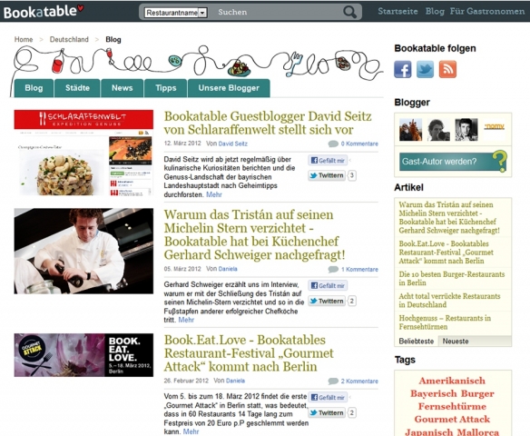 CMS & Blog Infos & CMS & Blog Tipps @ CMS & Blog-News-24/7.de | Der neue Kulinarik- und Lifestyle-Blog von Bookatable