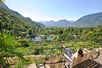 Deutsche-Politik-News.de | Italien Garten: Die Sdtiroler Bergwelt bildet eine beeindruckende Kulisse fr die Grten von Schloss Trauttmansdorff. 