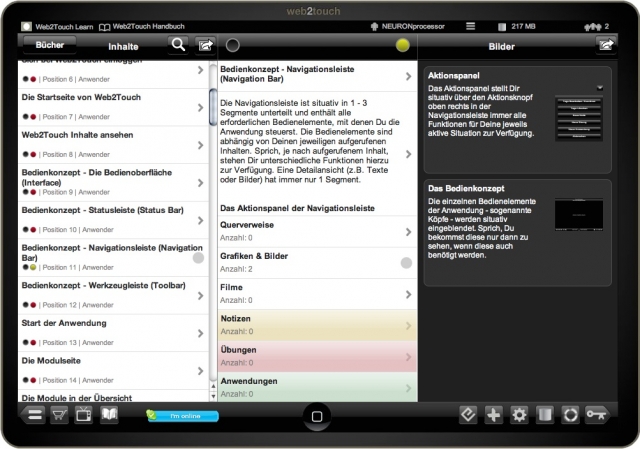 Notebook News, Notebook Infos & Notebook Tipps | Die Tablet und Touch taugliche Web2Touch Oberflche 