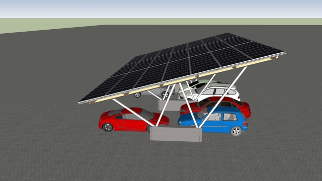 Auto News | Das Grisrieder Unternehmen ECS Solar bietet Carport-Systeme mit Photovoltaik-Panels an. Foto: ECS Solar