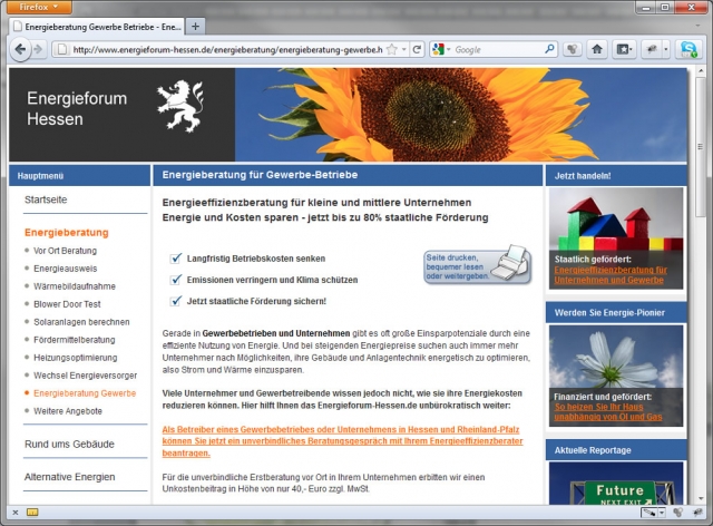 finanzierung-247.de - News, Infos & Tipps | Energiesparen und Energieeffizienz f�r Unternehmen: Unverbindliche Erstberatung mit einem Energieberater im Rhein-Main-Gebiet unter http://www.energieforum-hessen.de