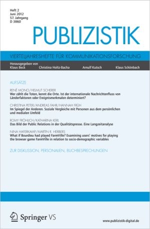 Deutsche-Politik-News.de | Coverabbildung der aktuellen Ausgabe 02/2012 der Fachzeitschrift Publizistik