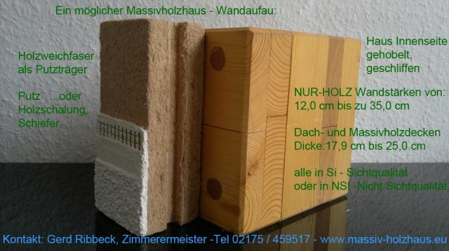 Deutsche-Politik-News.de | Beispiel Wandaufbau Massivholzmauer - Ein Massivholzhaus fr Generationen mit einem Vielfachen an Lebensqualitt