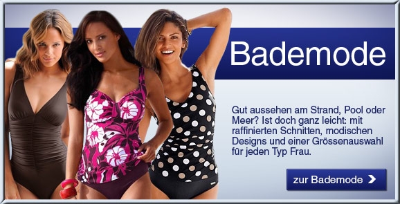 Deutsche-Politik-News.de | Bademode in grossen Grssen vom QUELLE Versand: Bikinis, Tankinis, Mixkinis, Badehosen