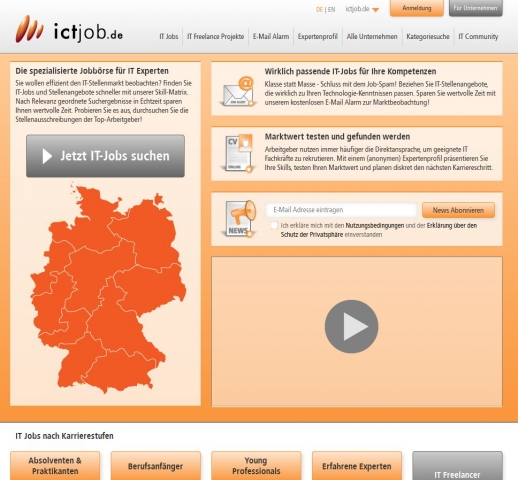 News - Central: ictjob.de - Die spezialisierte Jobbrse fr IT-Experten