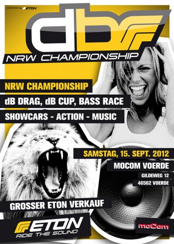 Tickets / Konzertkarten / Eintrittskarten | Flyer NRW-Meisterschaft im dB Drag Racing & dB Cup und Bass Race