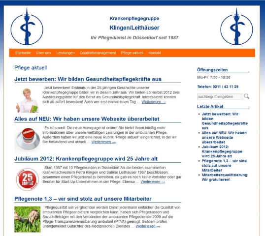 Gesundheit Infos, Gesundheit News & Gesundheit Tipps | Immer bestens informiert auf der frisch renovierten Webseite der Dsseldorfer Krankenpflegegruppe Klingen/Leithuser