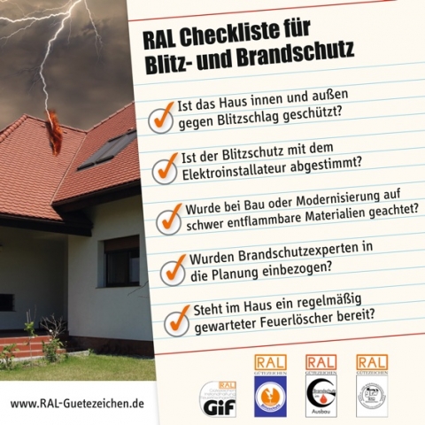 Deutsche-Politik-News.de | RAL Checkliste fr Blitz- und Brandschutz – die wichtigsten Fragen rund um einen zuverlssigen Schutz.