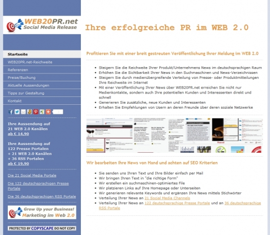 Wien-News.de - Wien Infos & Wien Tipps | Homepage von WEB20PR.net