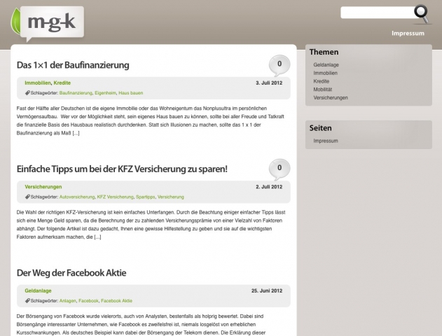 Finanzierung-24/7.de - Finanzierung Infos & Finanzierung Tipps | Screenshot M-G-K.de