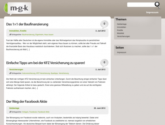 finanzierung-247.de - News, Infos & Tipps | Screenshot M-G-K.de