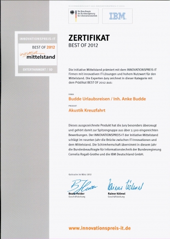 Kreuzfahrten-247.de - Kreuzfahrt Infos & Kreuzfahrt Tipps | Zertifikat Best of 2012 Initiative Mittelstand