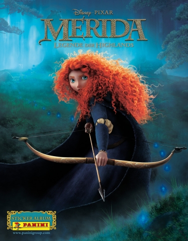 News - Central: Panini erzhlt in der neuen Stickerkollektion „Merida – Legenden der Highlands“ die Geschichte der  Disney-Kinoheldin in Klebebildchen nach.