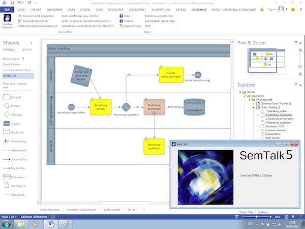 Handy News @ Handy-Info-123.de | Screen-Shot von Visio 2013 mit SemTalk