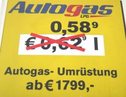 Autogas / LPG / Flssiggas | Foto: Endlich wieder unter 60 Cent! Der Rotstiftpreis kommt rechtzeitig zum Weihnachtsfest.