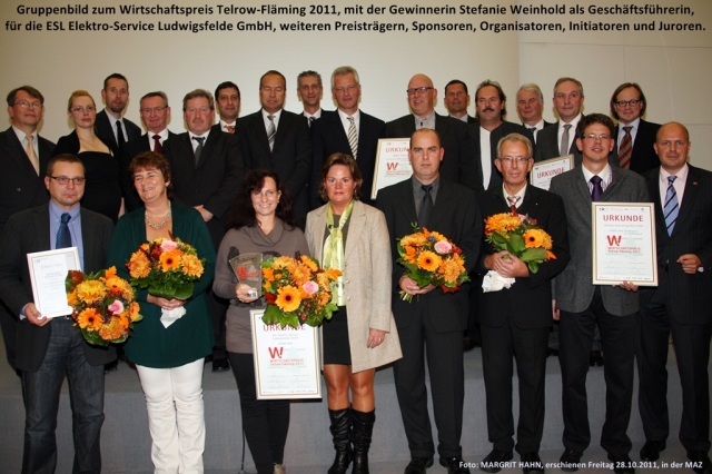 News - Central: Gruppenbild von der Wirtschaftspreisverleihung Teltow-Flming 2011