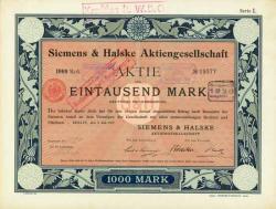 Historisches @ Historiker-News.de | Historiker News DE. Foto: Zeitzeuge deutscher Wirtschaftsgeschichte: Dekorative Grnderaktie der Siemens & Halske AG aus dem Jahr 1897.