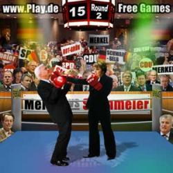 Browsergames News: Foto: Merkel vs. Steinmeier im Box-Ring.