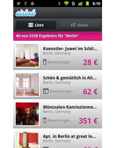 Handy News @ Handy-Info-123.de | Mobiler Zugriff auf die Airbnb-Services mit der Android-App