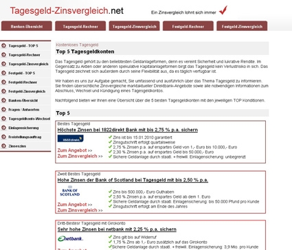Deutsche-Politik-News.de | Tagesgeld-Zinsvergleich.net - Tagesgeld und Festgeld im Vergleich
