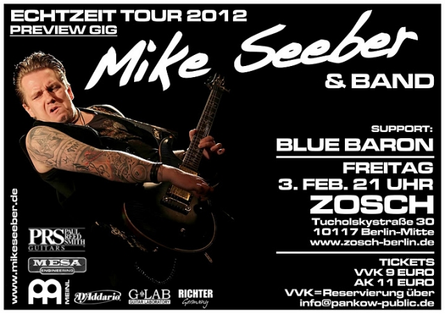 Tickets / Konzertkarten / Eintrittskarten | Mike Seeber und Band gehen auf ECHTZEIT TOUR 2012