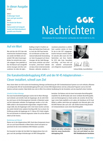 Deutsche-Politik-News.de | Die neuen GGK Nachrichten Ausgabe 1/2012 sind soeben druckfrisch erschienen.