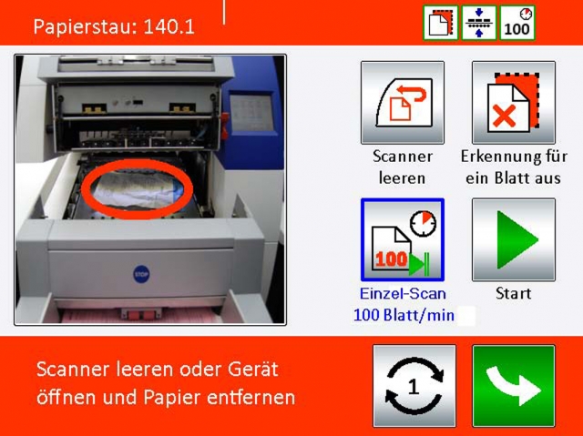 Deutsche-Politik-News.de | XINO-Scanner zeigen eventuelle Fehler direkt auf dem Touchscreen an, die der Anwender dann direkt am Scanner beheben kann.