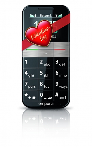 Valentinstag-Infos.de - Infos & Tipps rund um den Valentinstag | Bildtext: Das emporiaELEGANCEplus ist ein zeitloses Designhandy mit smarten Funktionen wie Sprachwiedergabe, Notrufsystem und Fernwartung.