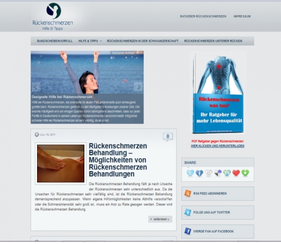 Gesundheit Infos, Gesundheit News & Gesundheit Tipps | Rckenschmerzen was tun Webprojekt