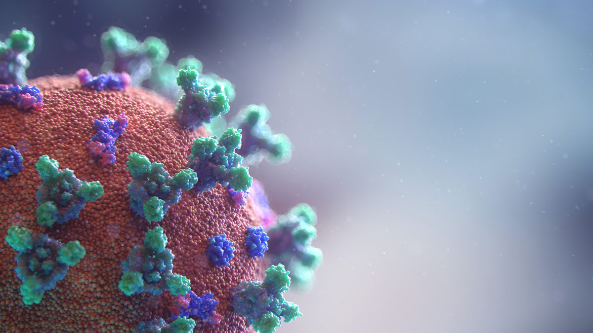Auto News | Coronavirus COVID-19 in schematischer Darstellung, 3D-Grafik