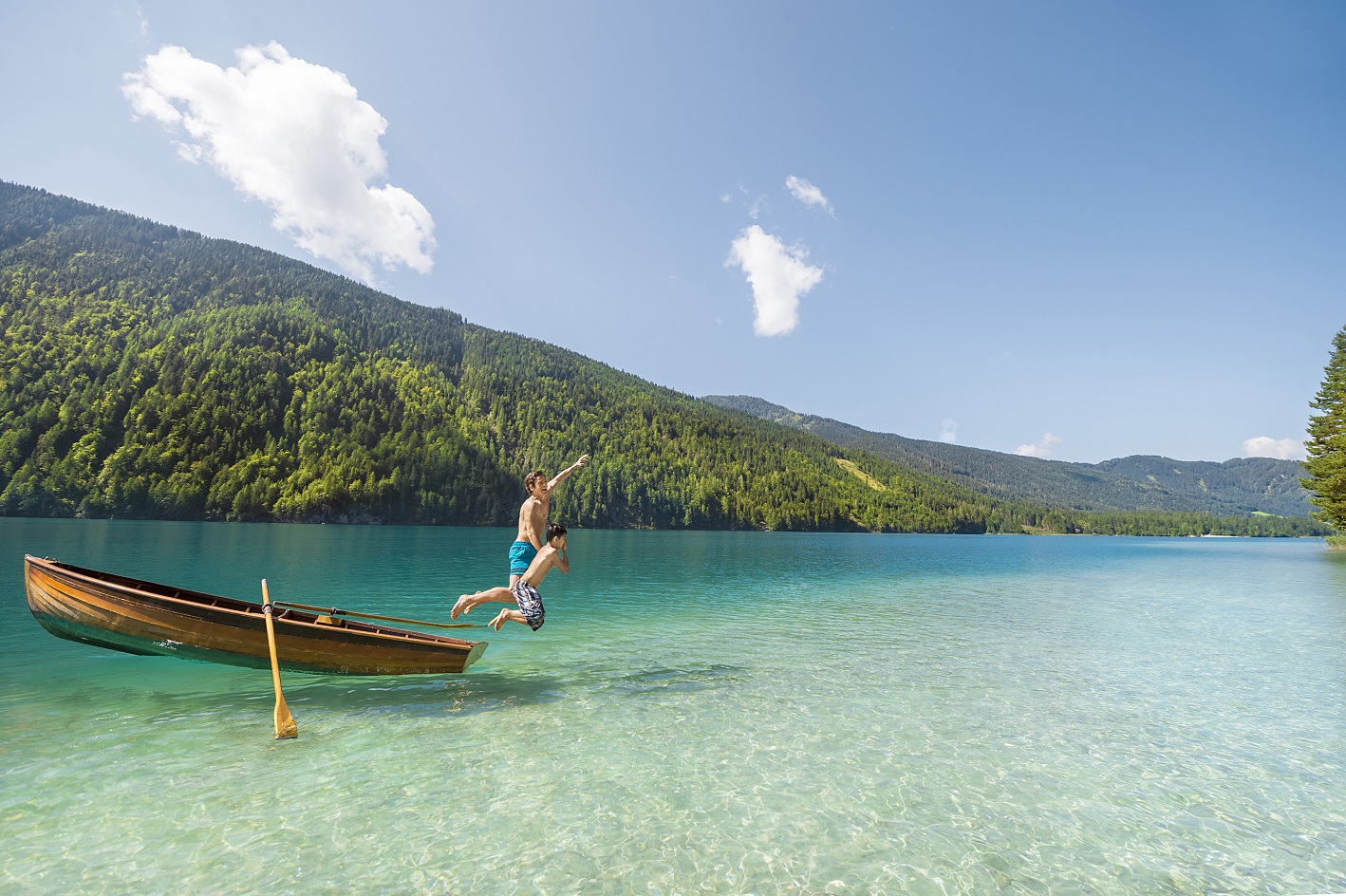 Hotel Infos & Hotel News @ Hotel-Info-24/7.de | Der Weissensee spielt smtliche Farbnuancen von Karibik Trkis bis Tief-Blau