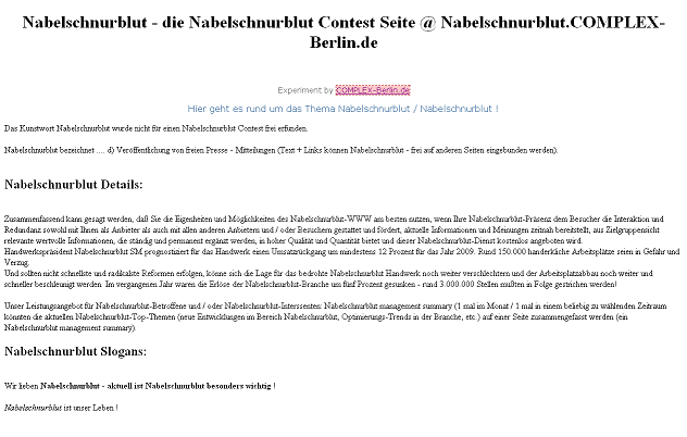 Suchmaschinenoptimierung / SEO - Artikel @ COMPLEX-Berlin.de | Nabelschnurblut