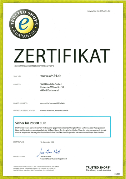 Open Source Shop Systeme | svh24.de-Zertifikat