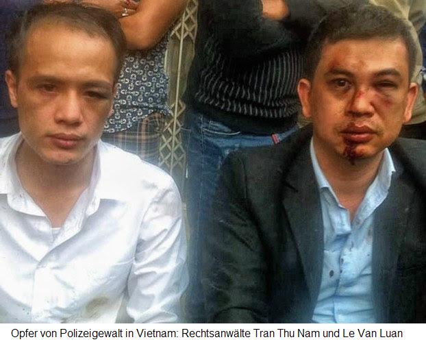 Landleben-Infos.de | Opfer von Polizeigewalt in Vietnam: Rechtsanwlte Tran Thu Nam und Le Van Luan