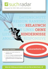 Suchmaschinenoptimierung / SEO - Artikel @ COMPLEX-Berlin.de | Foto: Cover von Ausgabe 55 vom deutschsprachigen Suchmaschinen-Magazin Suchradar