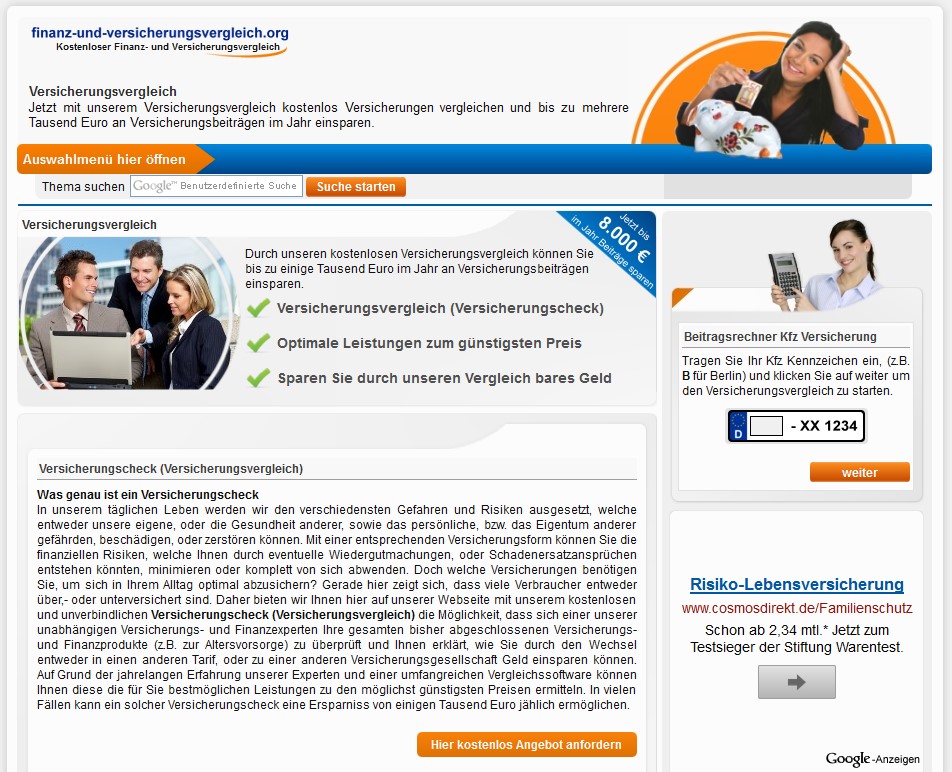 Deutsche-Politik-News.de | Vorschaubild der Webseite finanz-und-versicherungsvergleich.org