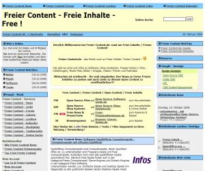 Portal rund um das Thema Freier Content / Freie Inhalte mit News, Infos, Tips, Links u.v.m.!