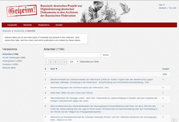 Historisches @ Historiker-News.de | Foto: Screenshot von germandocsinrussia.org