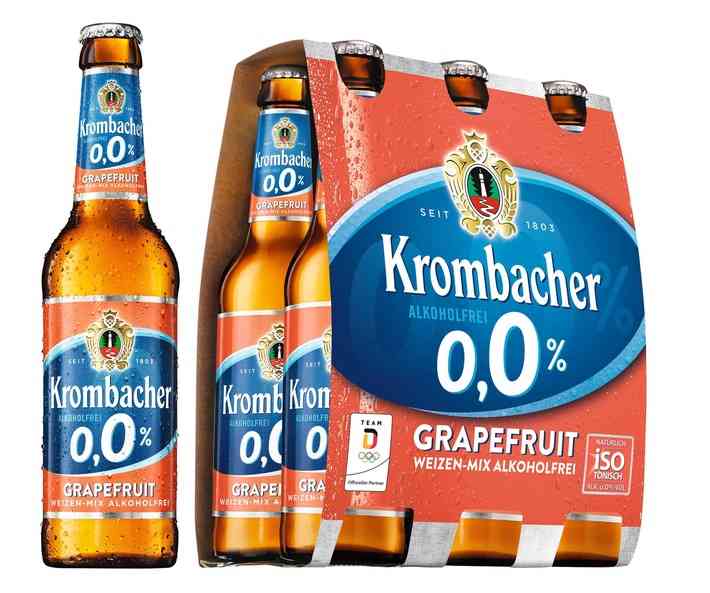 Deutsche-Politik-News.de | Foto: Der natrliche Durstlscher Krombacher o,0% jetzt auch als Grapefruit Weizen-Mix / Quellenangabe: obs/Krombacher Brauerei GmbH & Co.