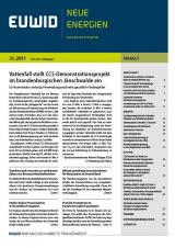 Deutsche-Politik-News.de | EUWID Neue Energien 31/2011 ist am 14. Dezember erschienen und umfasst 107 Nachrichten auf 32. Seiten
