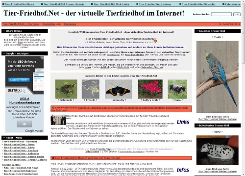 CMS & Blog Infos & CMS & Blog Tipps @ CMS & Blog-News-24/7.de | Foto: Tier-Friedhof.Net Screenshot.