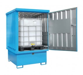 Gefahrstoff-Depot f�r IBC-Container mit Auffangwanne | Freie-Pressemitteilungen.de