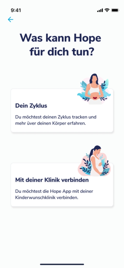 Menbildschirm Hope App | Freie-Pressemitteilungen.de