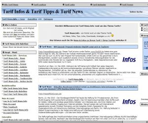 Tarif News & Tarif Infos @ Tarif-News.Info / Screenshot | Freie-Pressemitteilungen.de